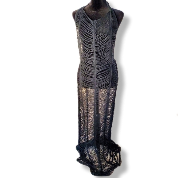 PrettyLittleThing Other - NWT PrettyLittleThing Halter See Through Beach Cover Up Maxi Dress Sz XXL (US)
